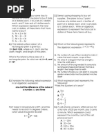 Algebra I SR2