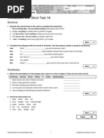 Oxford Solutions Pre-Int Short Test Unit 0 1A