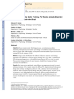 NIH Public Access: The Impact of Social Skills Training For Social Anxiety Disorder: A Randomized Controlled Trial