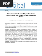 Adsorption of Rhodamine B by Acid Activated Carbon-Kinetic, Thermodynamic and Equilibrium Studies