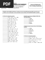 Advanced Mathematics Exam First Grading 2