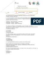 Prueba Lenguaje y Comunicación. Nivelación. Octavo