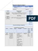 Planeación Didáctica Unidad 1