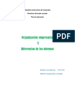 Organización Empresarial y Diferencia de Los Sistemas