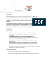 Planificación Diagnostico de Matematica 5° Grado