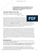 Legal Analysis of Right To Privacy in India PDF