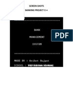 Screen Shots Banking Project C++