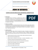 TDR de Asistente Administrativo