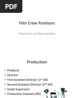 2016 Film Crew Positions (Full Details)