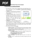 I. Overview of United States Form of Government: Concept of Federal Constitutional Republic