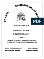 Chemistry Project ON CHECKING HARDNESS OF WATER