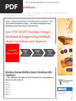 300+ TOP MACHINE DESIGN Multiple Choice Questions and Answers PDF