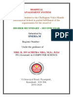 Project Work Submitted To The Chellappan Vidya Mandir International School in Partial Fulfillment of The Requirements For The Award of