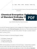 Definitions of Standard Enthalpy Changes