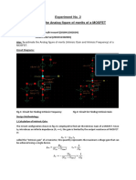 Experiment No. 2 Estimate The Analog Figure of Merits of A MOSFET