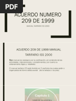 Acuerdo Numero 209 de 1999