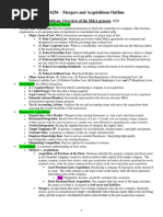 Mergers and Acquisition Outline