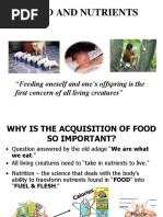 Food and Nutrients: "Feeding Oneself and One's Offspring Is The First Concern of All Living Creatures"