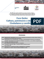 Memorias Foro Quito Cultura Patrimonio e Identidad