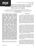 Nutritional Studies and Antimicrobial Activities of Jatropha Tanjorensis Leaves Extracts Against Escherichia Coli Isolates