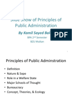 Slide Show of Principles of Public Administration: by Kamil Sayed Baloch