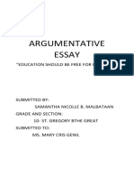 Argumentative Essay