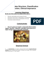 Carbohydrates Structure, Classification and Function, Clinical Imporance