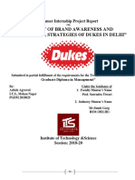 A Study of Brand Awareness and Promotional Strategies of Dukes in Delhi