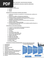 Parcial: Selección Y Capacitacion Del Personal: Sesion 1: Antecedentes, Evolucion, Conceptos, Importancia Antecedentes