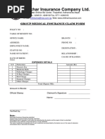 Medical Claim Form (English)