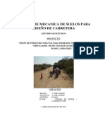 Informe Técnico de Suelos - Carretera PDF