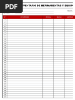 Inventario de Herramientas y Equipos 2014