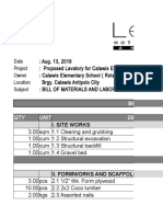 Bill of Estimates For Calawis Elementary School