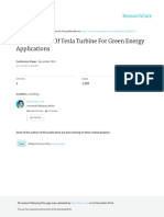 Development of Tesla Turbine For Green Energy Applications: December 2010