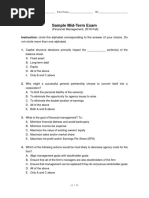 Finance CHapter 1-7 & 12-13sample Mid Term