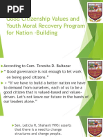 Good Citizenship Values and Youth Moral Recovery Program 1