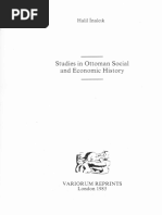 Studies in Ottoman Social and Economic History - Halil Inalcik