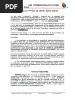 Contrato Privado de Obra A Todo Costo