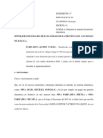 Demanda de Pension de Aumento de Alimentos