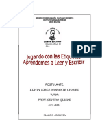 Jugando Con Las Etiquetas Aprendemos A Leer y Escribir (EDWIN JORGE MORANTE CHAVEZ)