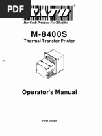 Sato M8400S Thermal Transfer Printer Operator Manual