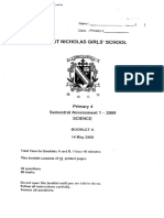 P4 Science SA1 2009 CHIJ PDF