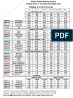 Printing & Copy Price List: Color Print