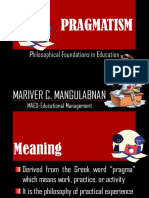 Pragmatism: Philosophical Foundations in Education