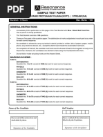 KVPY Sample Paper