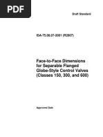 Face-to-Face Dimensions For Separable Flanged Globe-Style Control Valves (Classes 150, 300, and 600)