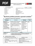 Sesion de Aprendizaje - Resolvemos Problemas Juntando y Separando Cantidades