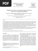 Purification Process of Octacosanol Extracts From Rice Bran Wax by Molecular Distillation