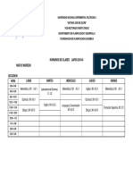 UNEXPO VRP Horario Estudios Generales Lapso 2019-2