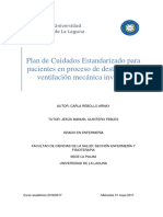 Plan de Cuidados Estandarizado para Pacientes en Proceso de Destete de La Ventilacion Mecanica Invasiva